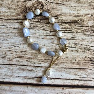 Cute light blue pearl and gemstone bracelet